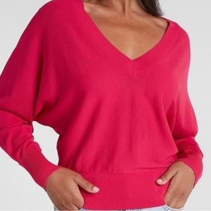 EXPRESS VNECK V NECK LIGHTWEIGHT SWEATER CORAL ORANGE XL